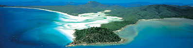 Aerial view of the coastline